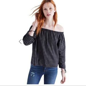 Madewell Plaid Off-The Shoulder Top